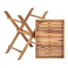 Rendo tálcás kisasztal, teak fa, natúr, 29x39x49,5 cm