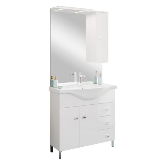 Toscano 86 komplett fürdőszoba bútor 2a 3f magasfényű fehér
