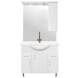   Bianca Plus 85 komplett fürdőszoba bútor magasfényű fehér