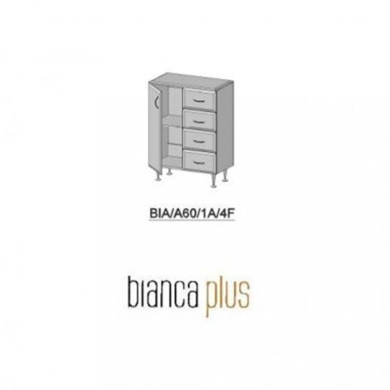 Bianca Plus 60 alacsony szekrény 1 ajtóval, 4 fiókkal,rauna szil színben, jobbos