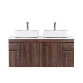   Bianco 130 alsó szekrény mosdó nélkül aida dió fehér munkalappal