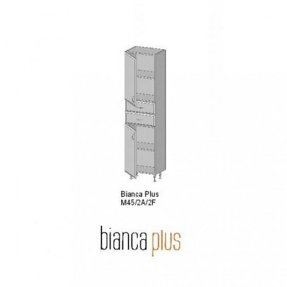 Bianca Plus 45 magas szekrény 2 ajtóval, 2 fiókkal, sonoma tölgy színben, jobbos