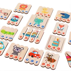Angol tanuló puzzle oktató fajáték