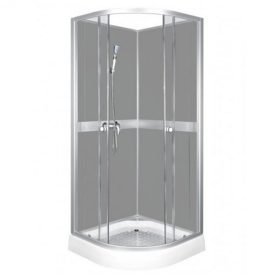 CLASSIC 80 GREY hátfalas zuhanykabin tálcával, csapteleppel