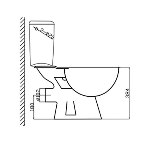 Cleano monoblokkos WC hátsó kifolyással ülőkével