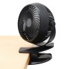 Csíptetős, akkumulátoros ventilátor, 10 cm, fekete