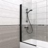 Cristal 1 BL kádparaván 150x80 cm, fekete profil, víztiszta üveg