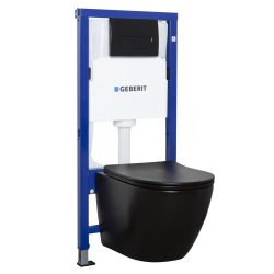   Delos Black Duofix Delta B falba építhető WC tartály szett