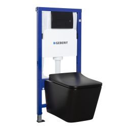  Tinos Black Duofix Delta B falba építhető WC tartály szett