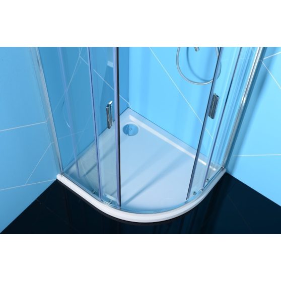 Polysan easy line 80x90 cm íves aszimmetrikus zuhanykabin zuhanytálca nélkül