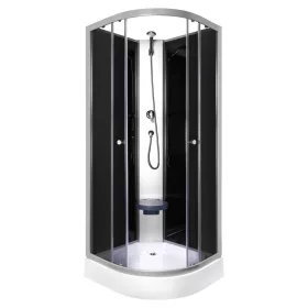 Evora Black 90 hátfalas zuhanykabin zuhanytálcával, 90x90x205 cm