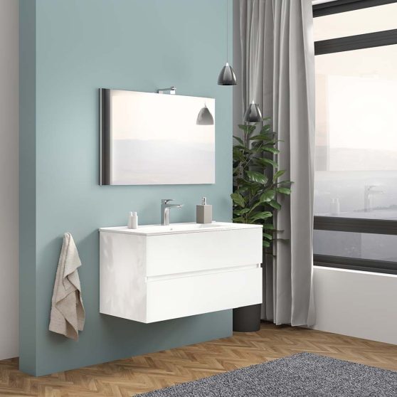 Evora 100 komplett fürdőszoba bútor magasfényű fehér