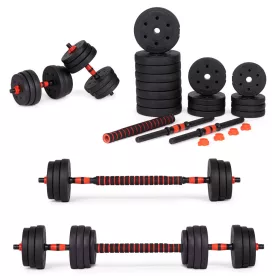   Állítható súlyzók 2x15 kg-os súlyzószett 30 kg-os rúd