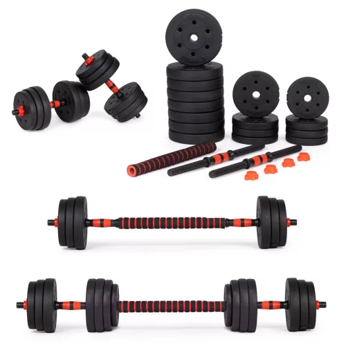 Állítható súlyzók 2x15 kg-os súlyzószett 30 kg-os rúd