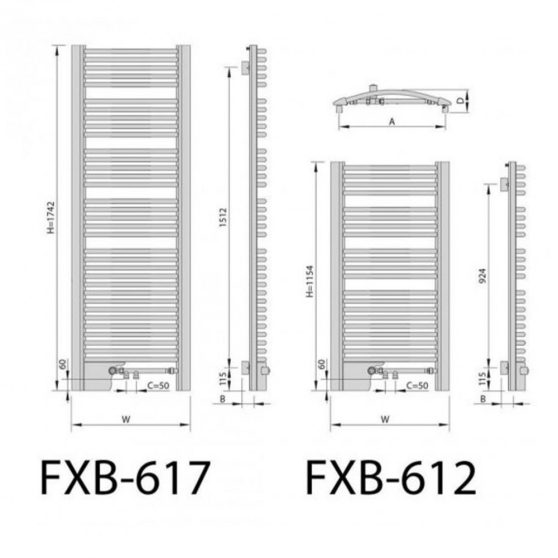 Enix FOCUS FXB fürdőszobai radiátor