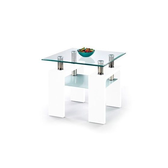 Diana H kwadrat lakkozott üveg lerakóasztal