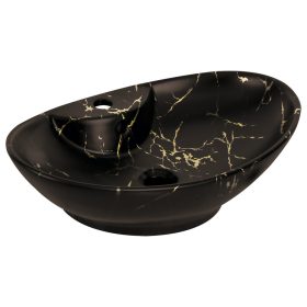   KR-139 kerámia design mosdó fekete-arany márvány mintával