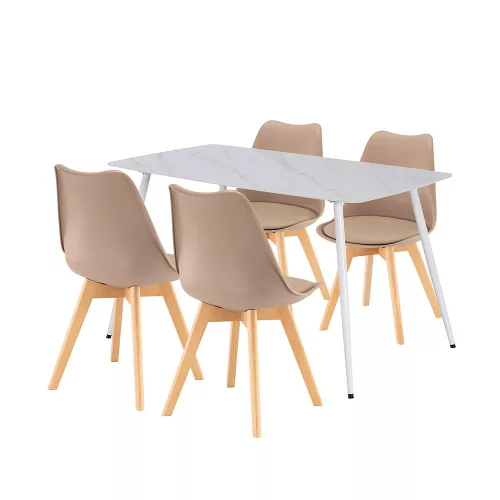 Ravena 4+1 étkező garnitúra fehér-bézs