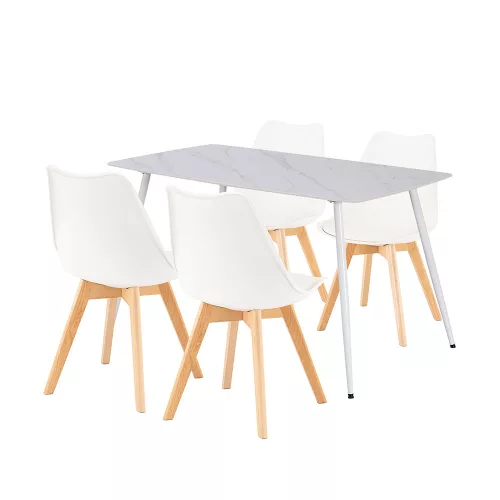 Ravena 4+1 étkező garnitúra fehér-fehér