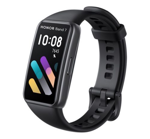 HONOR BAND 7 bluetooth okoskarkötő aktivitásmérő, pulzusmérő, hívásjelzés, szilikon szíj FEKETE