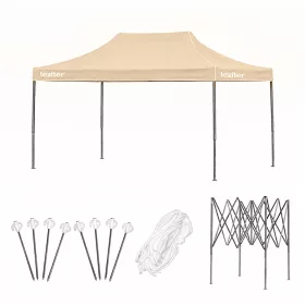 Összecsukható kerti pavilon 3x4,5 m bézs