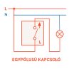 Nova kettős egy áramkörös egypólusú kapcsoló 10A 250V 101 fehér kerettel