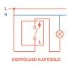 Nova kettős egy áramkörös egypólusú kapcsoló 101 fehér kerettel