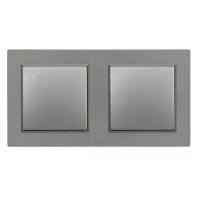 Nova kettős kereszt kapcsoló 10A 250V 107 szürke dupla kerettel