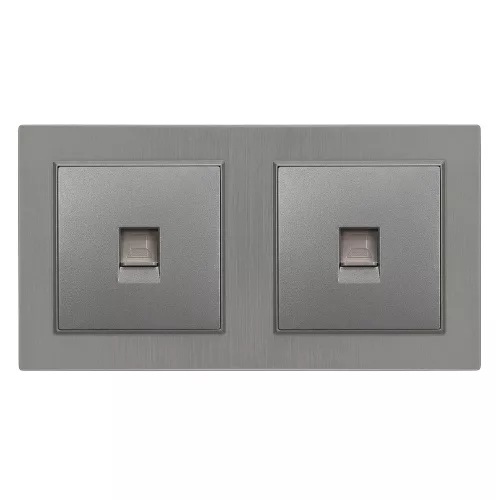 Nova kettős UTP aljzat RJ-45 szürke kerettel