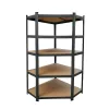 Nagy teherbírású sarokpolc 180x70x40-40 cm 175 kg fekete