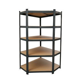 Nagy teherbírású sarokpolc 180x70x40-40 cm 175 kg fekete