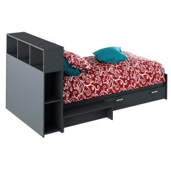 Egyszemélyes ágy 90x200 cmLT0279 szürke-grafit