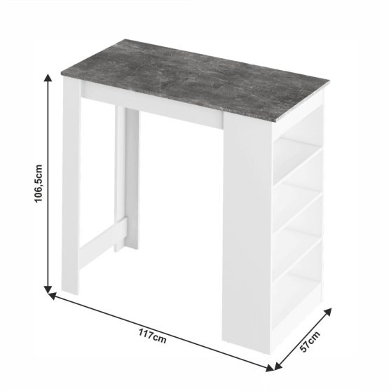 Bárasztal LT0622 fehér-beton