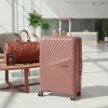 TraveLux Endure II gurulós bőrönd szett barackrózsaszín