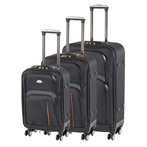 TraveLux Light gurulós bőrönd szett fekete