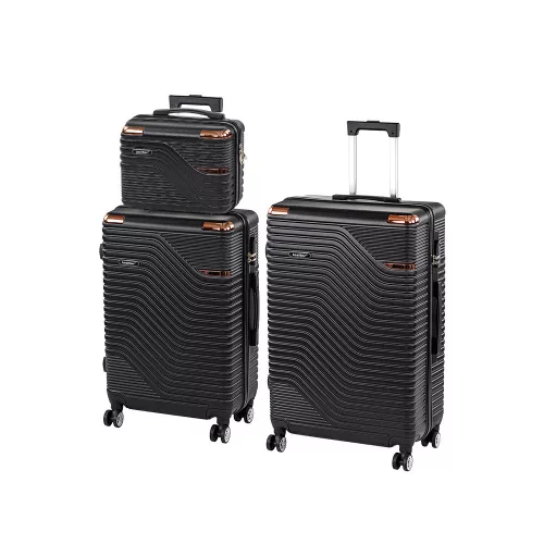 TraveLux Urban XX gurulós bőrönd szett fekete