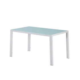 Ezra 140 cm szögletes üveg étkezőasztal fehér