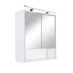 Luna 60 felső tükrös szekrény, tükörfényes fehér