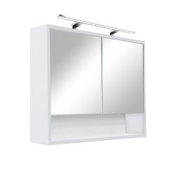 Luna 80 felső tükrös szekrény, tükörfényes fehér