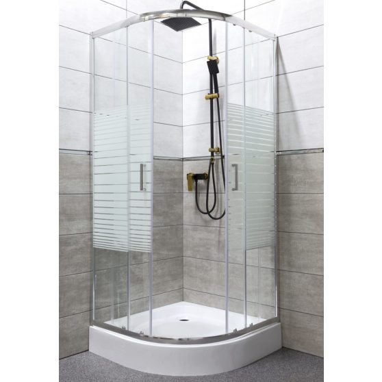 Madera 90x90 cm íves zuhanykabin zuhanytálcával