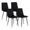 4 db-os steppelt bársony étkezőszék fekete
