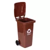 Hulladéktároló készlet 2x120L-es fekete, barna, gumikerekekkel