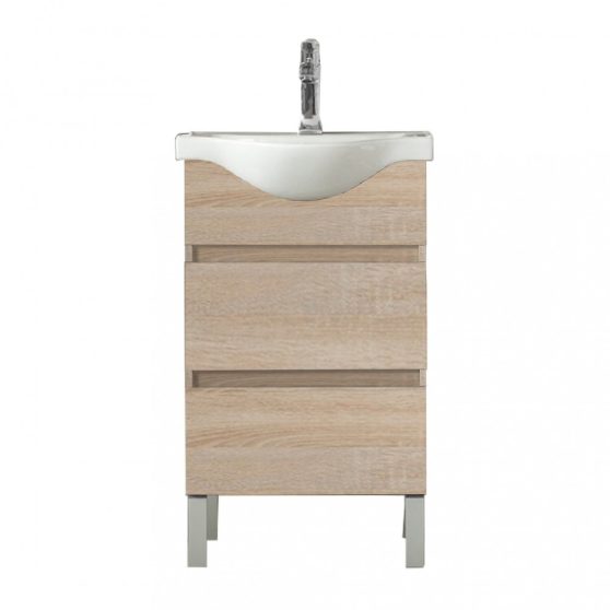 Seneca 55 cm-es bútorhoz alsószekrény, mosdóval, Sonoma tölgy