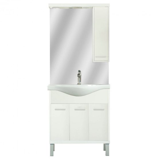Nerva 75 komplett fürdőszoba bútor tükörfényes fehér