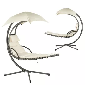 Bézs függőfotel napellenzővel