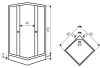 Pico 80 szögletes zuhanykabin zuhanytálcával