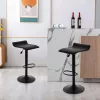 Forgó bárszék, magasságállítással, műbőr, fekete