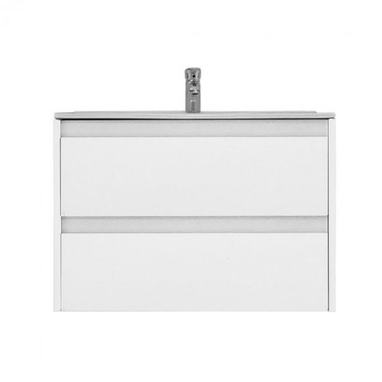 Porto 80 alsó fürdőszoba bútor mosdóval tükörfényes fehér színben