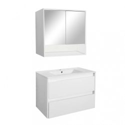   Porto 80 komplett fürdőszoba bútor tükörfényes fehér színben