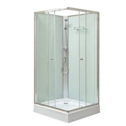   Polo White II 80x80 cm szögletes fehér hátfalas zuhanykabin zuhanytálcával